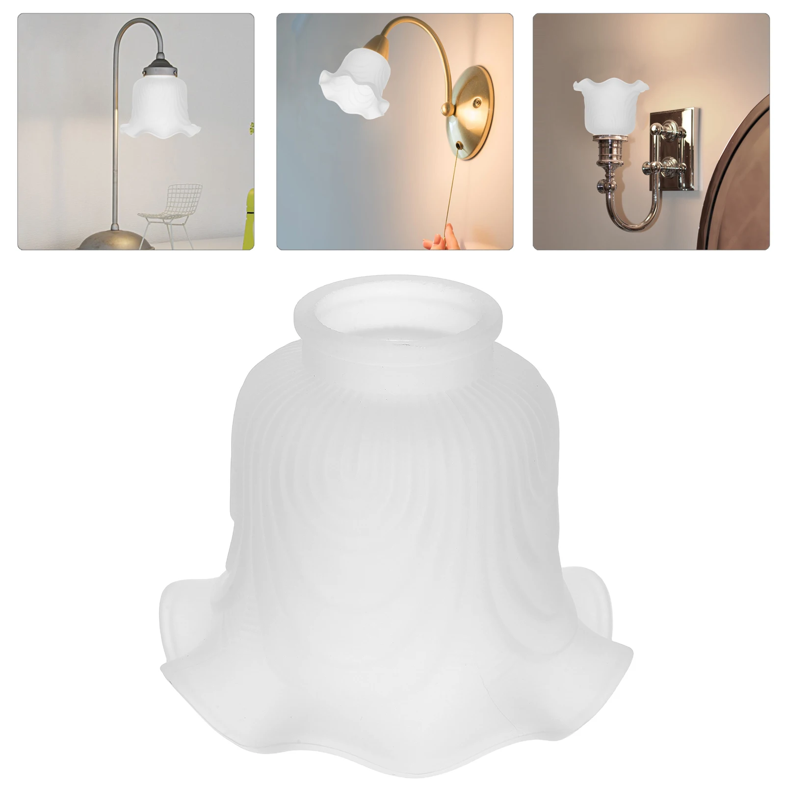 عاكس الضوء الزجاجي الحديثة رومانسية قلادة غطاء خفيف زجاج صغير زهرة عاكس الضوء الأبيض ضوء السقف الظل 43 مللي متر قطر الثقب