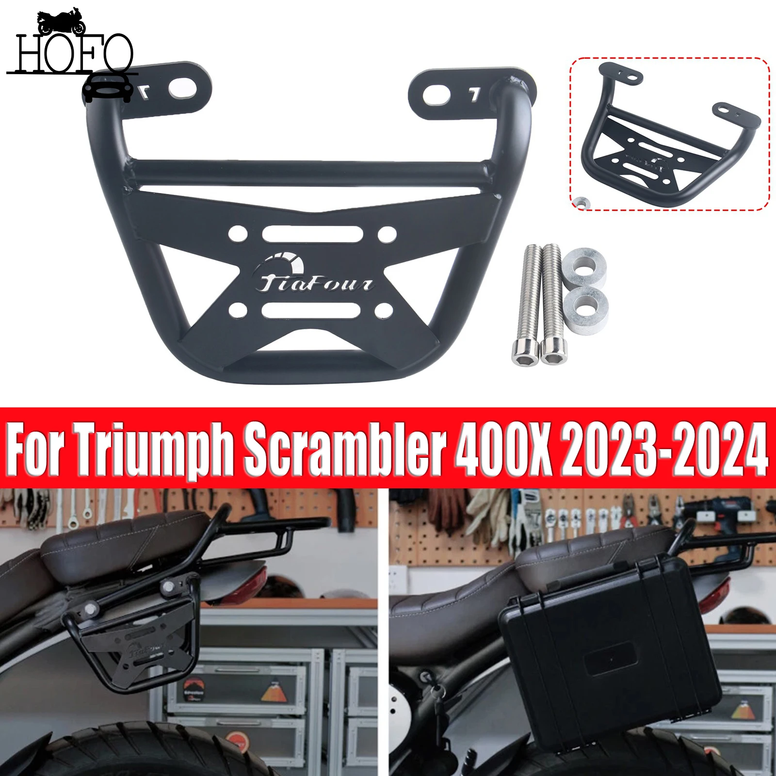 

For Triumph Scrambler 400X 2023-2025 Luggage Rack Side Saddle Bag Mount Bracket Right Left