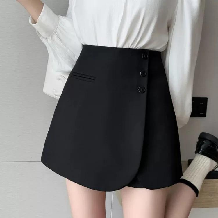 Half Skirt, Women's Spring and Autumn Summer Suit, Skirt and Pants, Fake Two-Piece Half Skirt, Hip Skirt, Pants Skirt