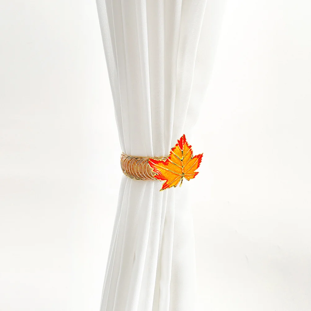 

2Pcs Metal Curtain Holders Stylish Leaf Design Easy Installation No Tools Required Decorative Drapery Tiebacks