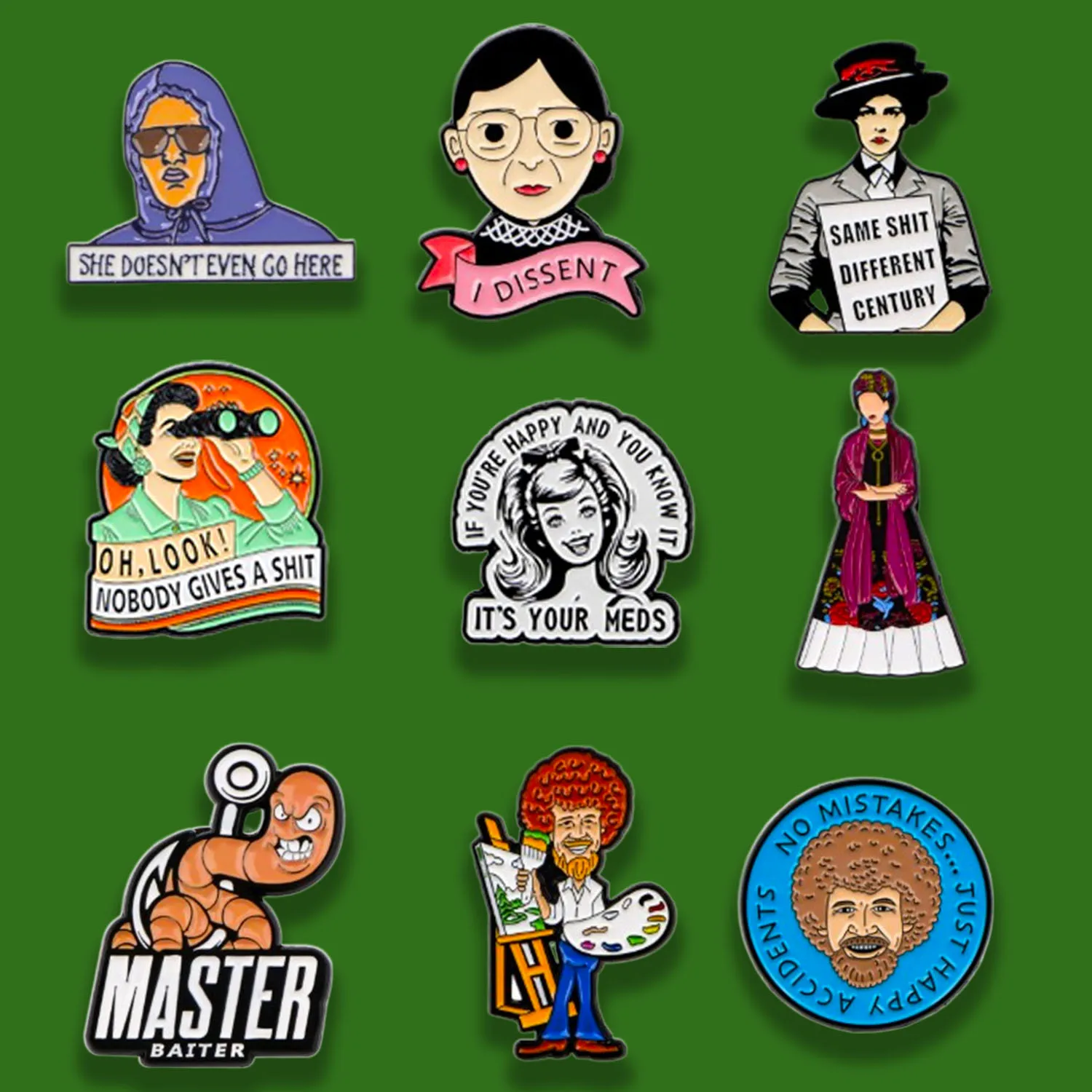 Художник-феминистская-фигурка-брошь-значок-одежда-аксессуары-для-рюкзака-брошь-значок-на-груди-из-сплава