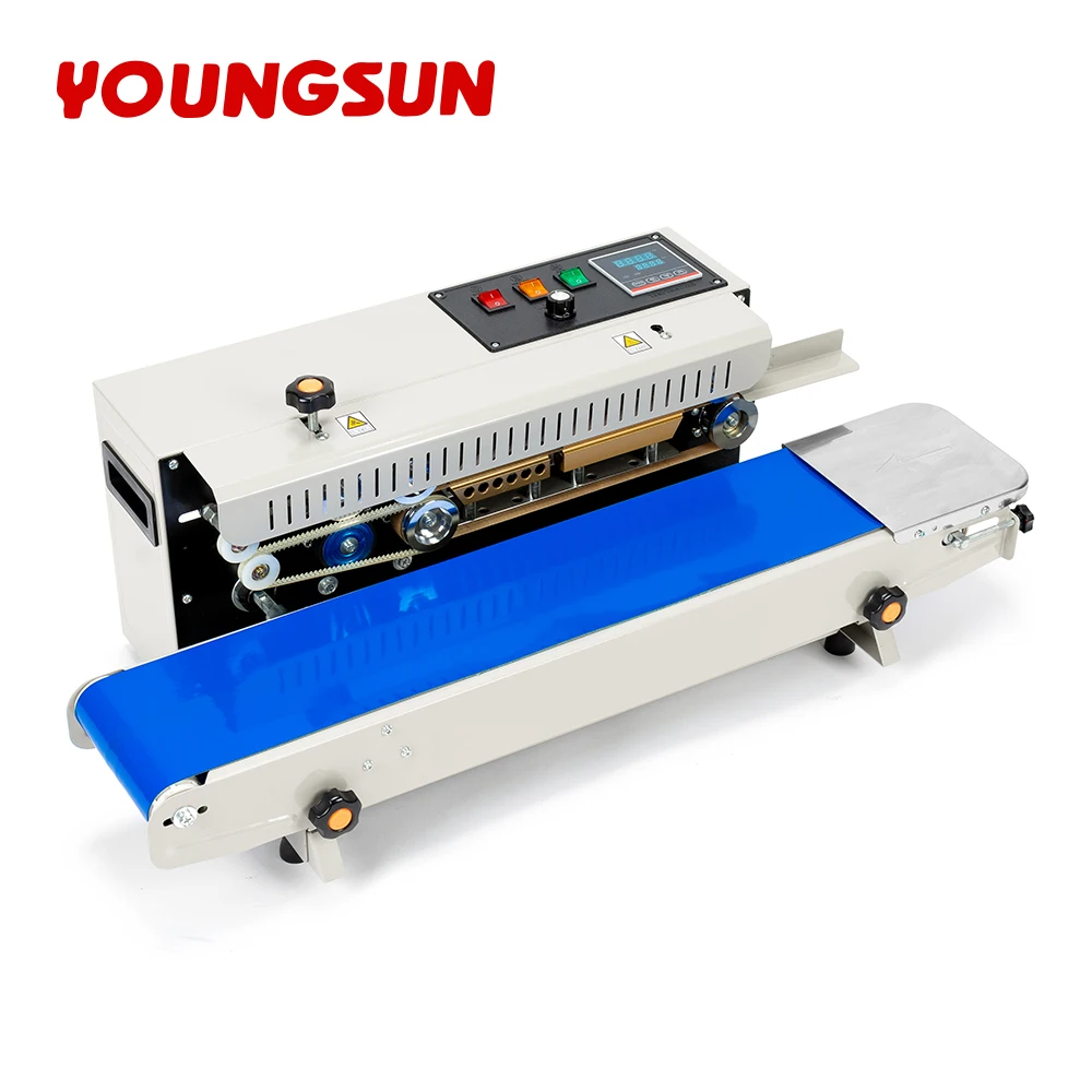 YOUNG SUN FR900B Factory Price Continuous Heat Sealer Plastic Bags Band Sealing Machine with 15cm Conveyor