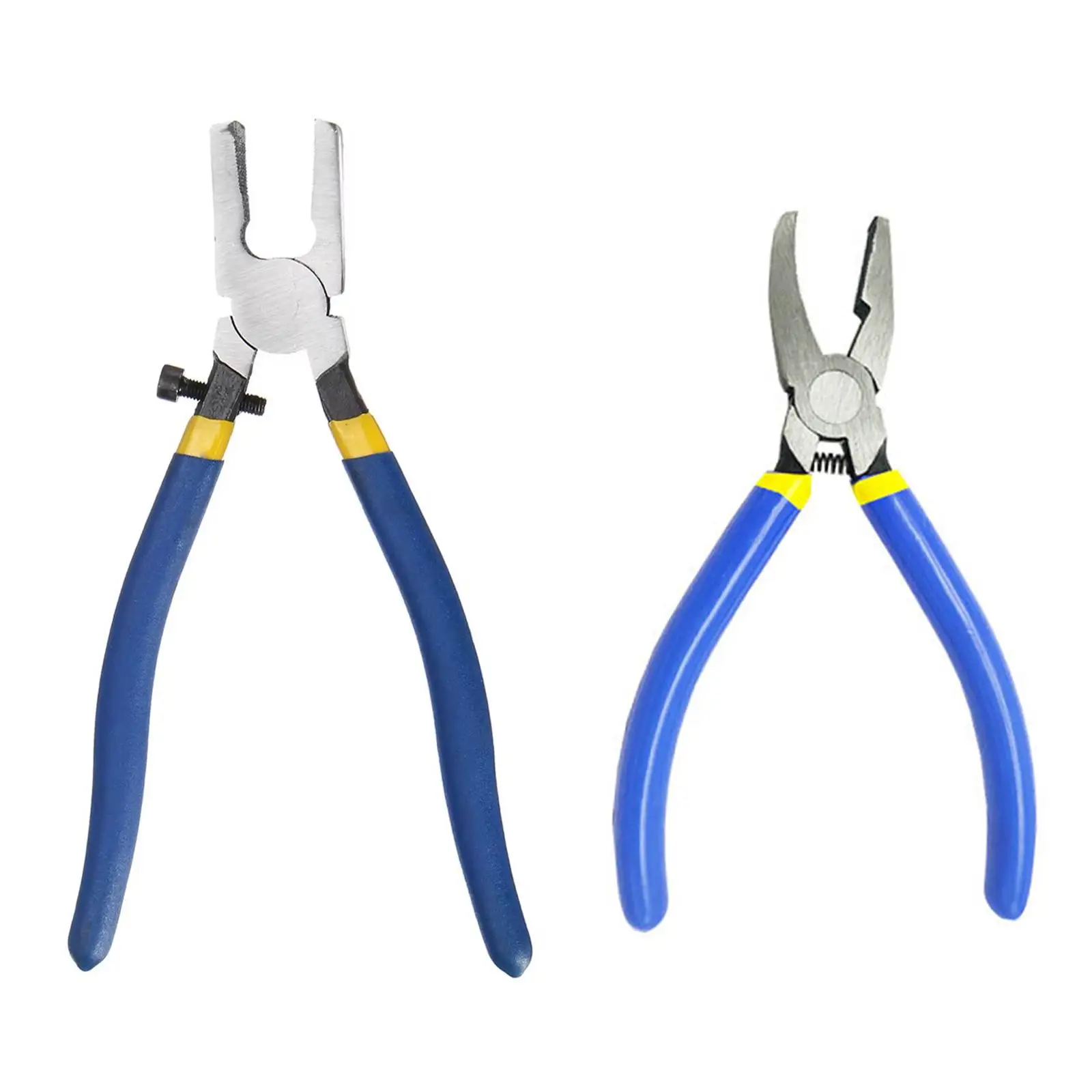 2x Glass Pliers Glass Cutter Tool Edge Trimming Pliers Nippers Metal Glass Breaking Pliers for Stained Glass Cutting