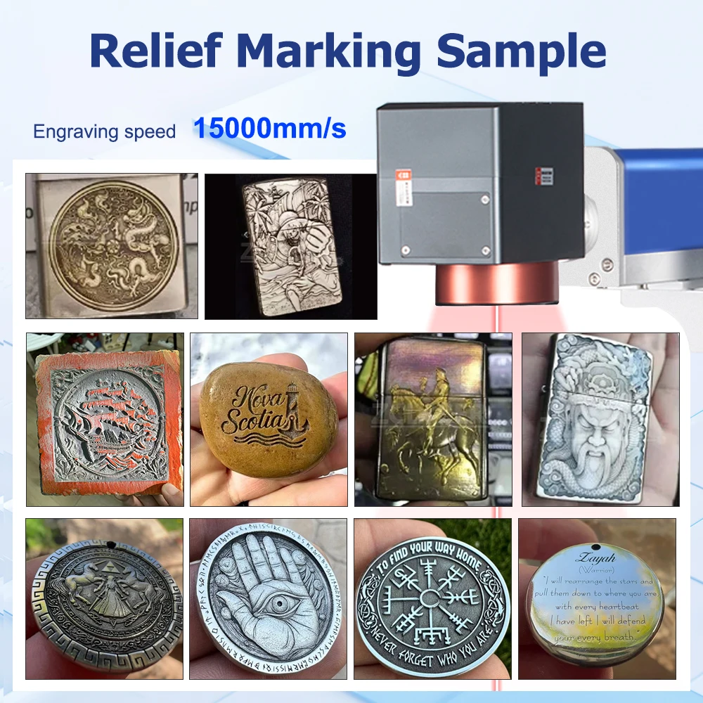 2.5D Laser Marking Machine 100W JPT MOPA 3D Ezcad3 100W 3D Engraver for 3D for Stainless Steel Gold Silver US STOCK