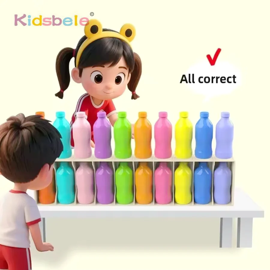 Giocattolo per abbinamento colori per bambini Montessori Pensiero logico Cognizione del colore interattivo Giocattolo sensoriale Famiglia Festa di Natale Gioco di indovinare