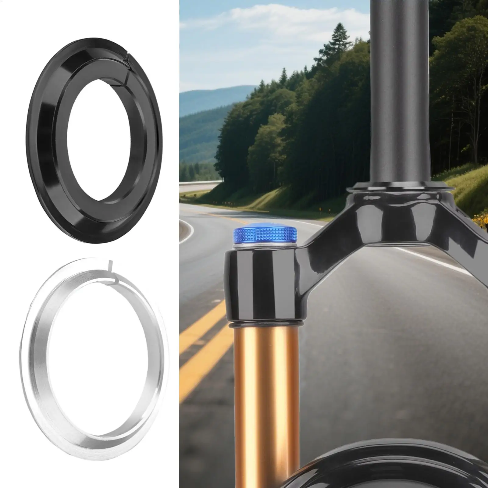 

Fork Headset Spacers Fork Headset Base Patch Anti-Wear Stem Protection Base For Racing Downhill Mountain Biking Trail Riding