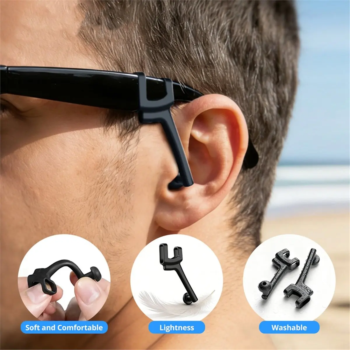 HAPPYDAY~ Amplificateur de son pour lunettes intelligentes AR Matte Ray, isolation acoustique en silicone, réduction des fuites sonores