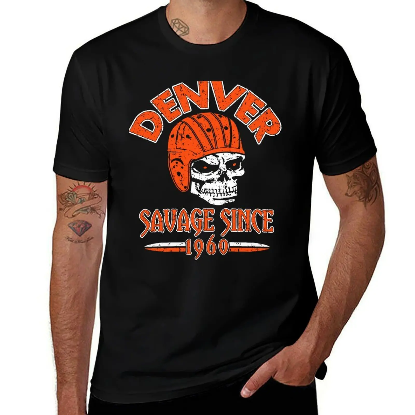 

Denver Football Fan - Savage Since 1960 Classic Skull T-Shirt cheap stuff tees T-shirts man cotton man t-shirts Men's t-shirt