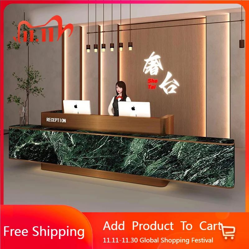 Aesthetic Company Reception Desks Modern Shelves Beauty Luxury Desks Unique Hotel Display European Mostrador Lounge Furniture