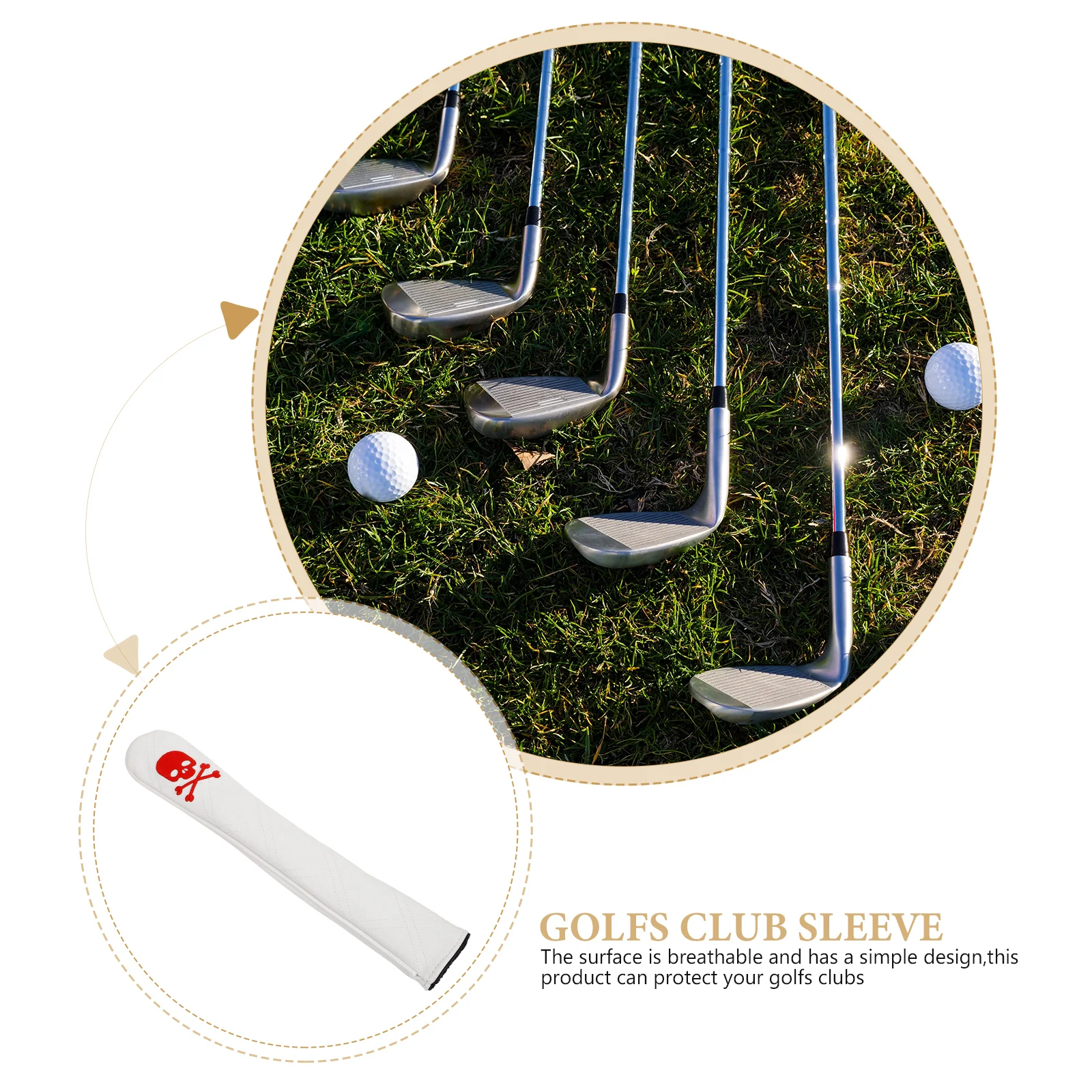 

Golfs Club Head Cover Breathable Simple Design Wear-Resistant Pu Protector For All Brands Portable Lightweight