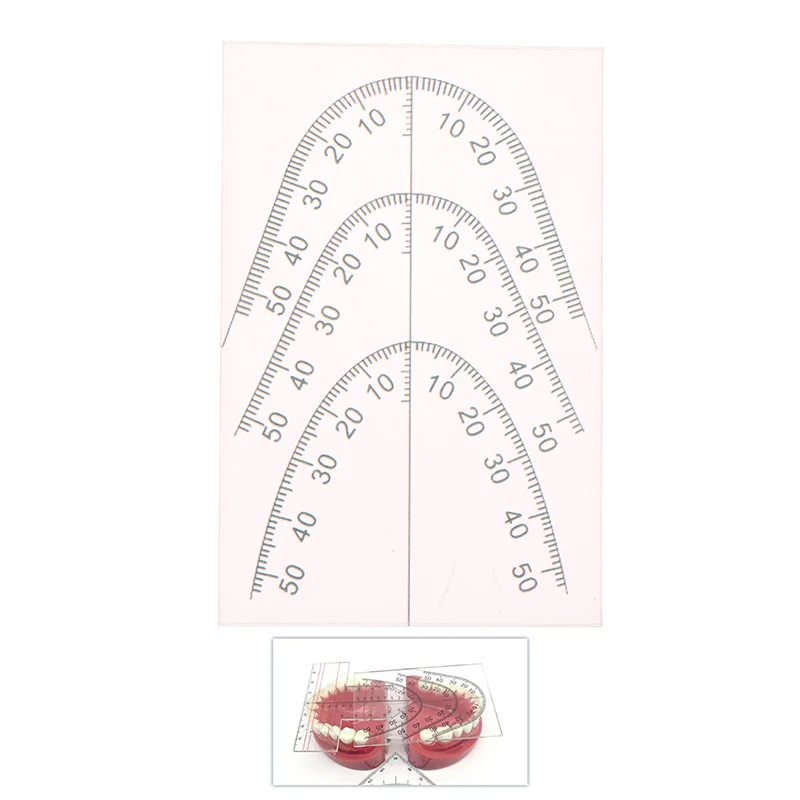 1pc Transparent Dental Arch Curvature Ruler 3Layer Arc Dental Guide Plate Complete Denture Alignment Tool Dental Clinic Supplies