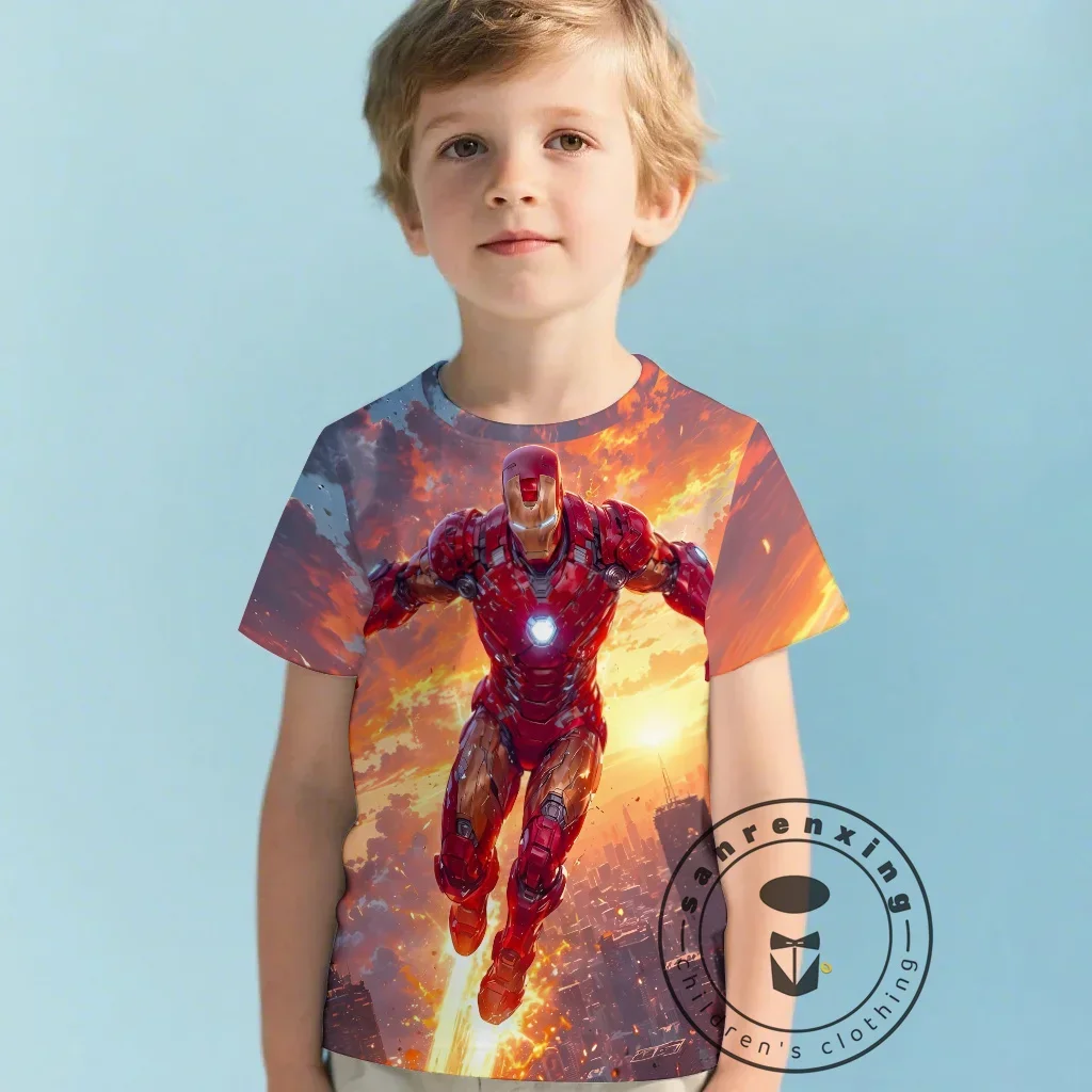 

Marvel Iron Man Captain America Hulk T-shirts Kid Boys T Shirt Children's Short Sleeve Summer Tops Tee 3-14 Ys Kids