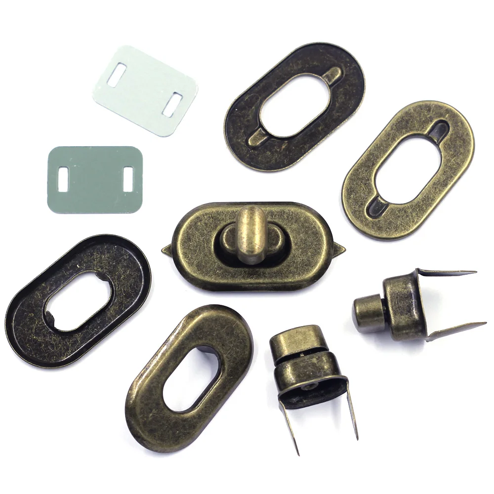 50Sets Turn Clasp Locks Buckle Bronze Tone For Handbag Purse Briefcase Hardware Shoulder Bag Luggage DIY Accessories 37x21mm