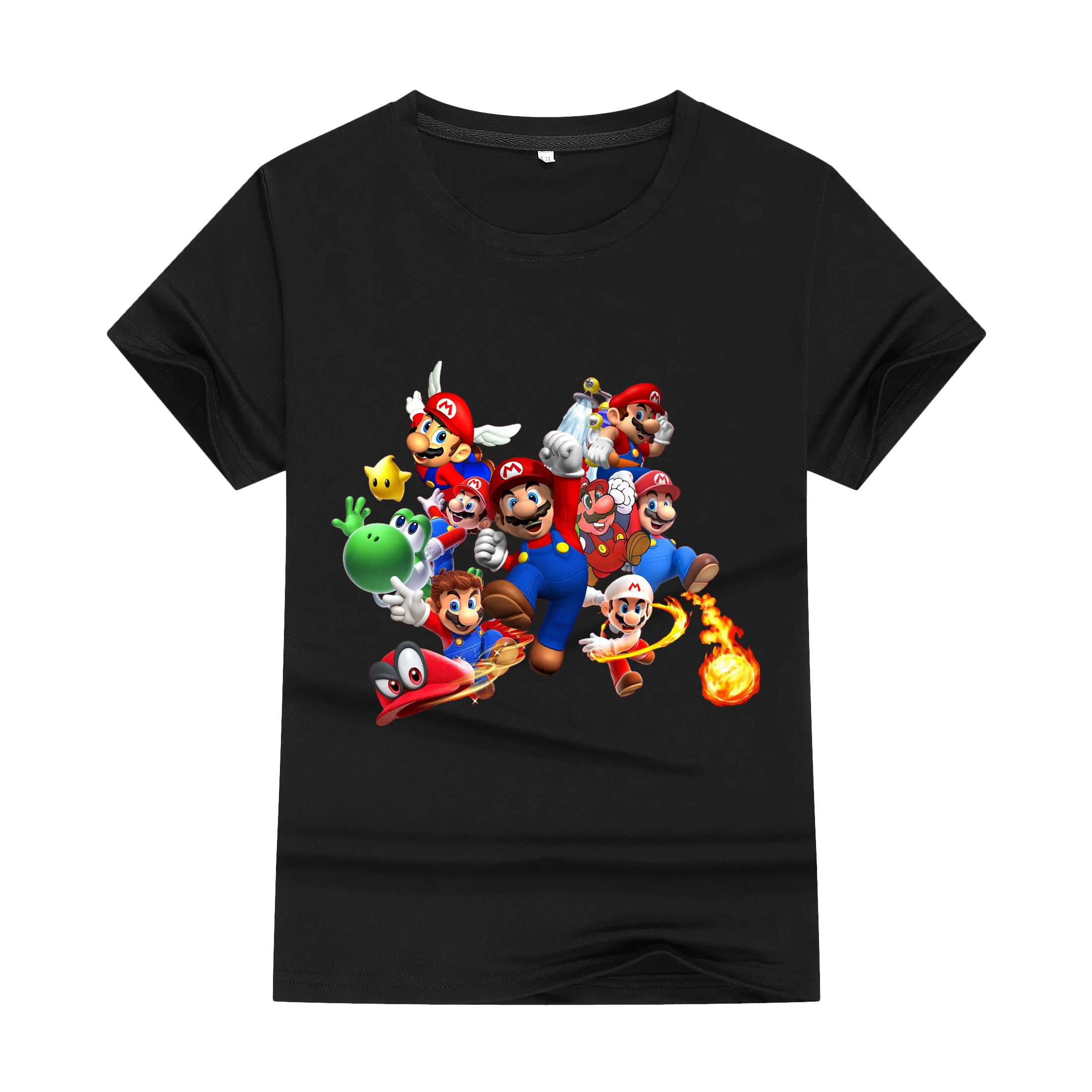 تي شيرت للأطفال ماريو 2025 ملابس علوية صيفية للرجال Y2k برقبة دائرية ملابس الشارع ملابس لويس أنيمي مغامرة قطن كلاسيكي #5
