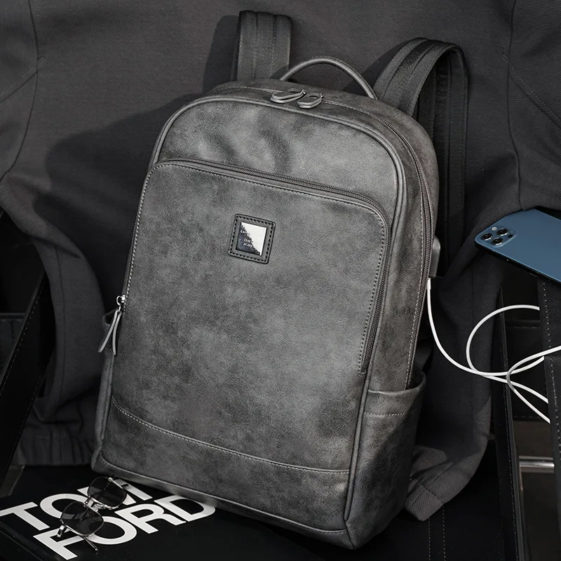 Large capacity retro backpack Korean version men's bag trendy and fashionable backpack travel bag