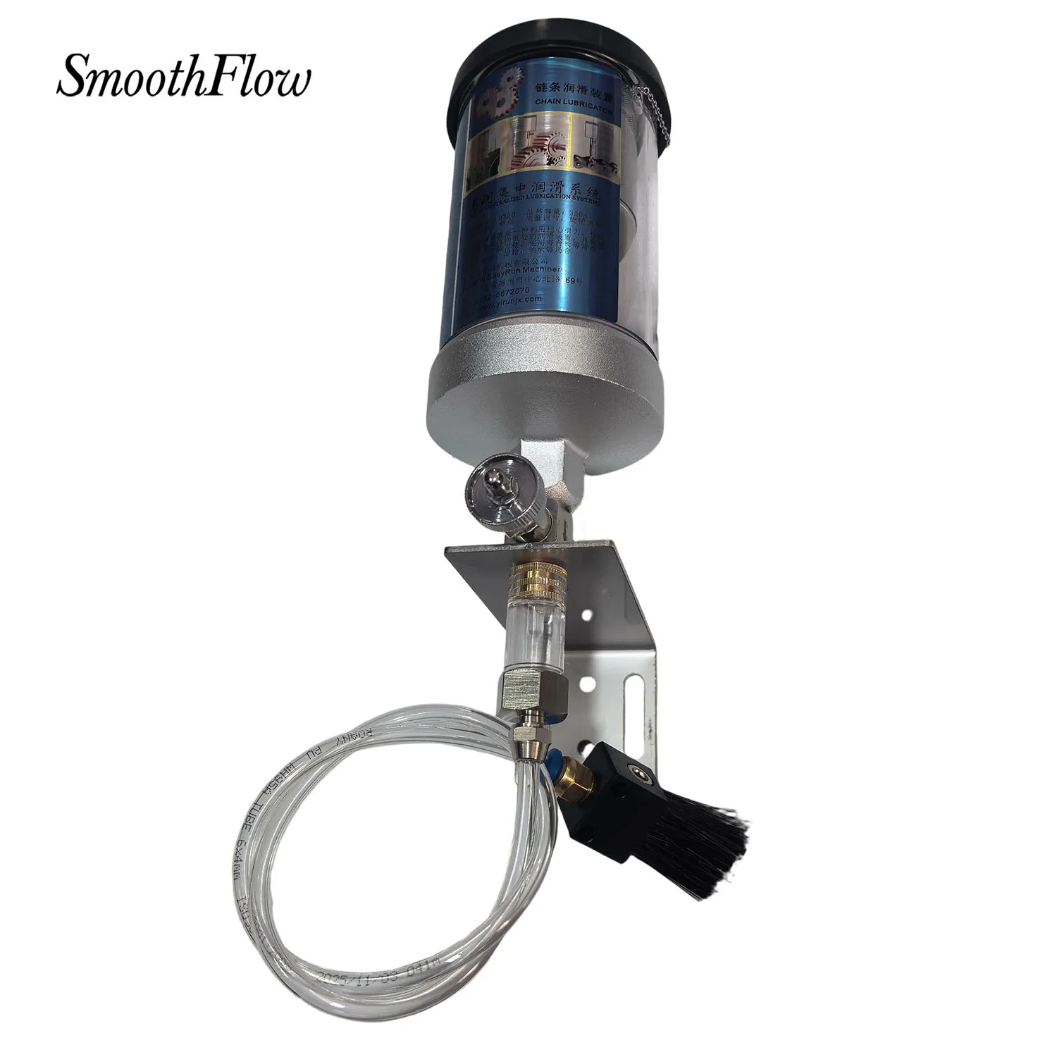 350ml Oil Cup Drip Feed Oiler 25mm Brush Kit Stainless Steel Bracket PU Tube for CNC Lathe Slide Way