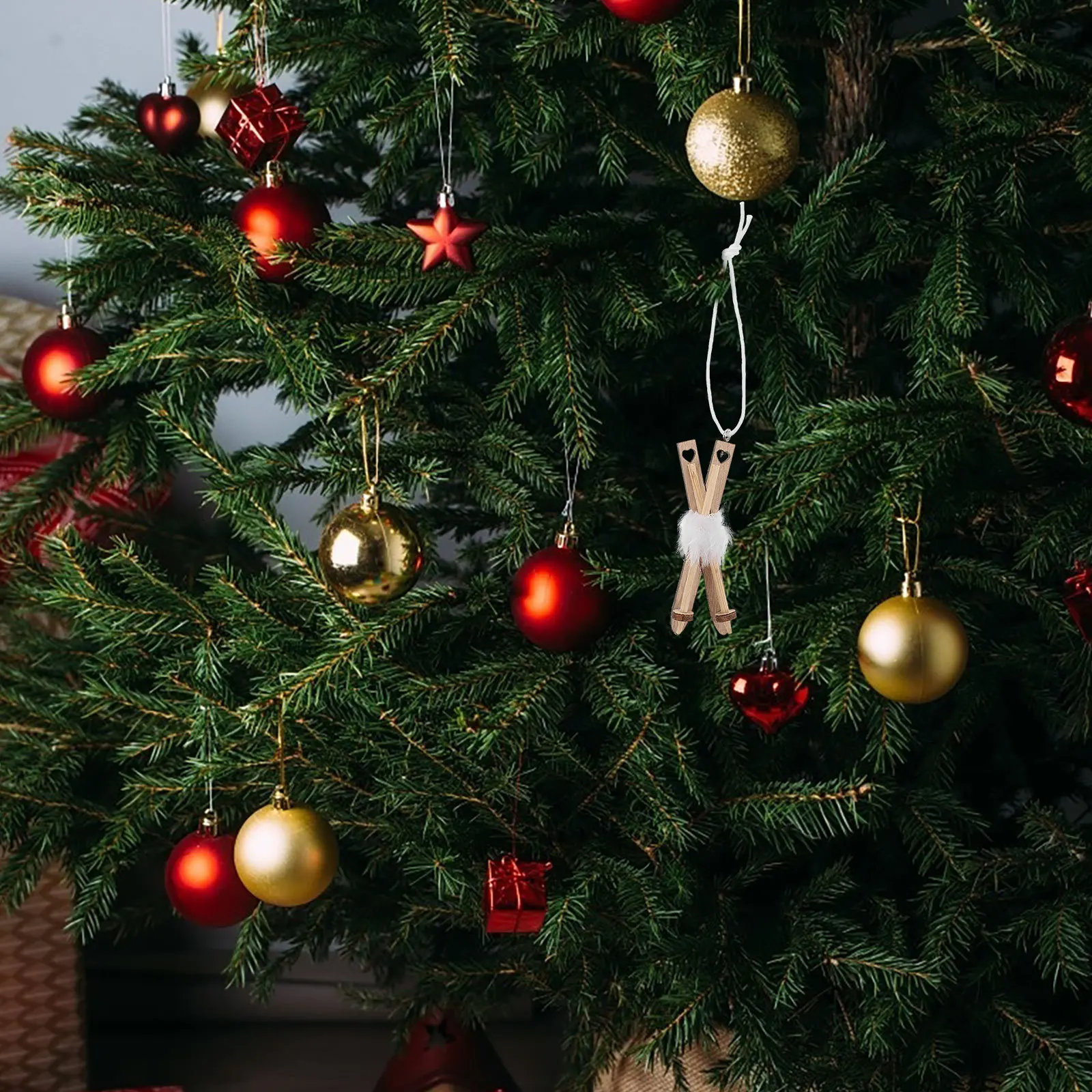 

10pcs Christmas Tree Ornaments Mini Wooden Sleigh Hanging Pendant Holiday Decor Rustic Xmas Sled Tabletop Winter Charm Diy