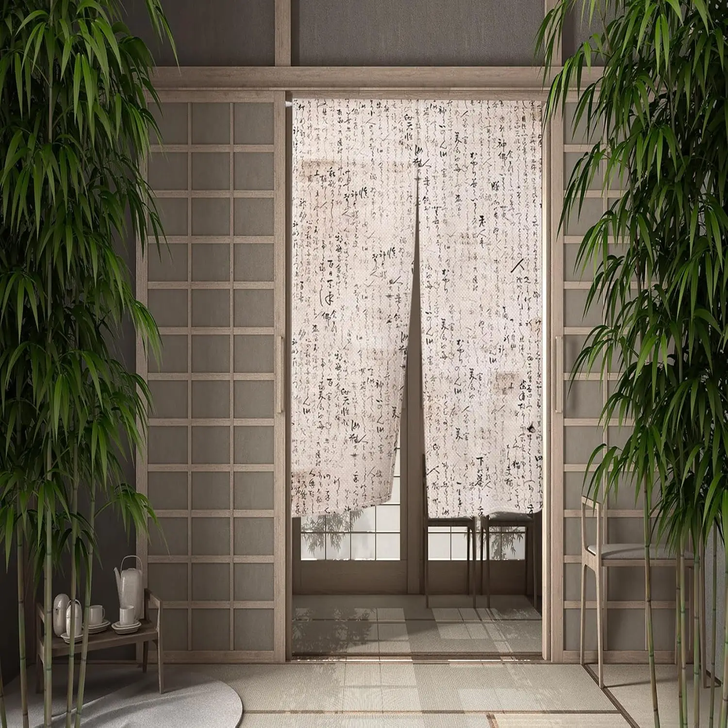 Japanese Doorway Noren Feng Shui Calligraphy and Painting Doorway Curtain Window Chinese Traditional Style Bedroom Partition