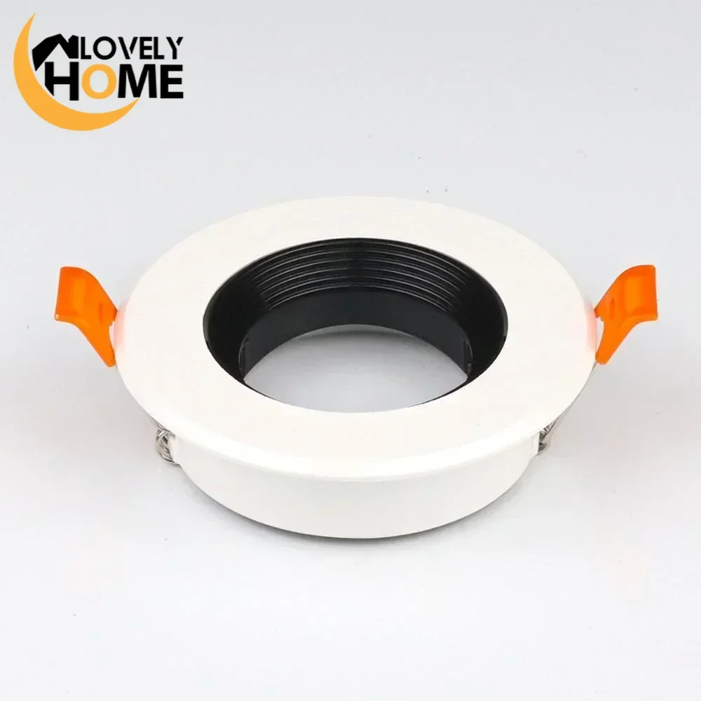 

Plastic GU10 MR16 Base Socket Fixture Round Recessed Downlight Spotlight Replaceable Light Source Frame Square Ceiling Lighting