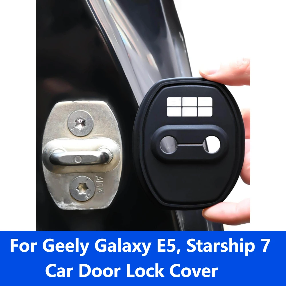 For Geely Galaxy E5, Starship 7, E8 Door Lock Cover, Silicone Shock Absorbing Pad, Door Protector Accessories