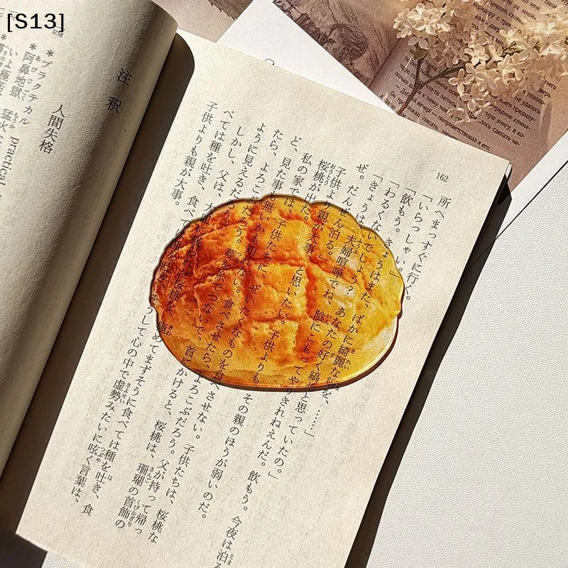 Reading Bookmark Simulation Cute Toast Croissant Bread Acrylic Bookmark Desktop Decor Bookmark Stationery Gift[Q]Q@