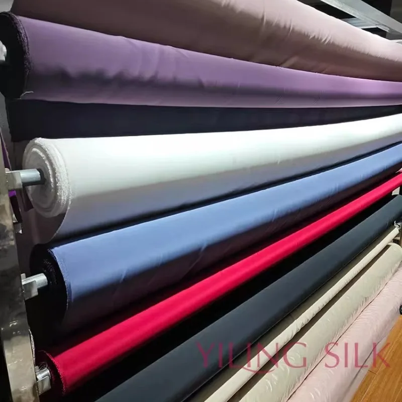 

Шелковая ткань 20-30 момме, ультраширокая, 280 см, однотонный креп-сатин, комплект домашнего текстиля из четырех предметов, тутовый шелк без вставок