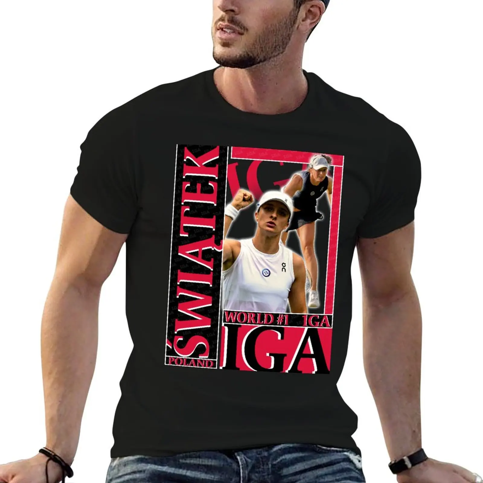 Iga Swiatek Retro Shirt T-Shirt High Elasticity Sports Tee Shirt