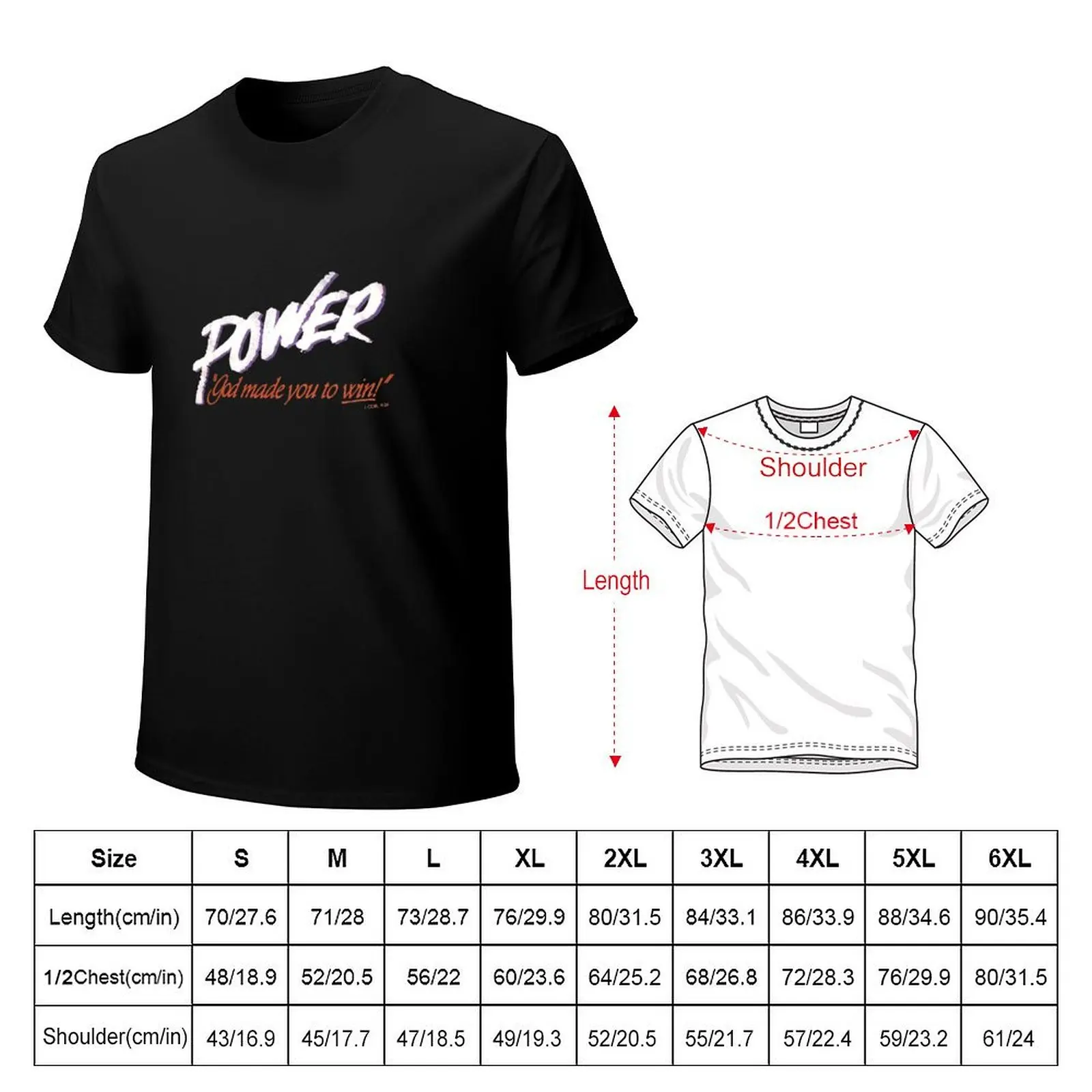 POWER God Made You to Win T-Shirt t shirts for man pack cotton T-Shirt