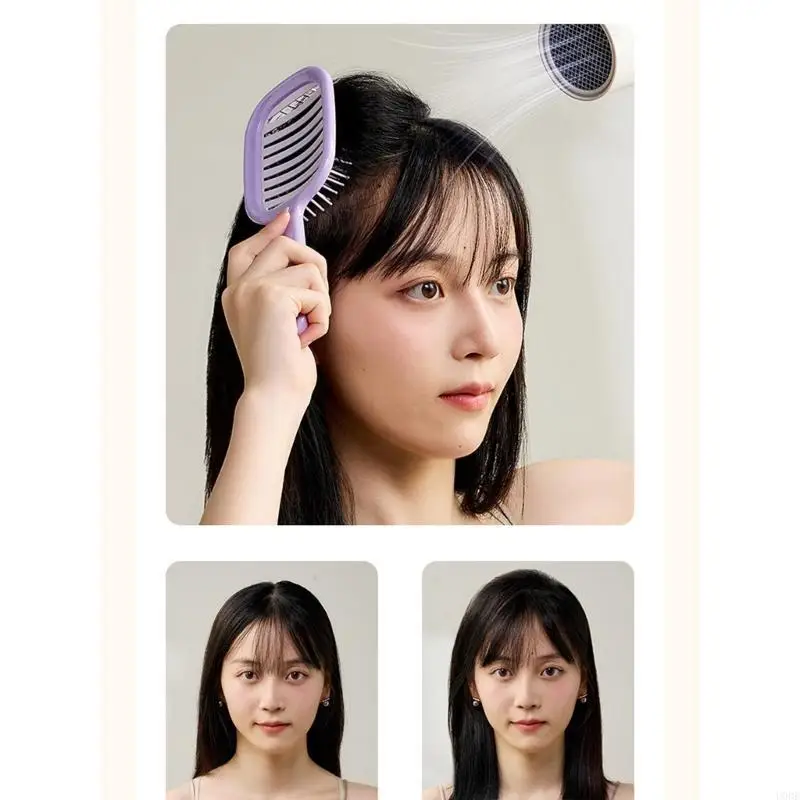 Portable Hollow Out Hairbrush for Women and Girls Fashion Styling Comb Hairdress Tool for Home or Travel