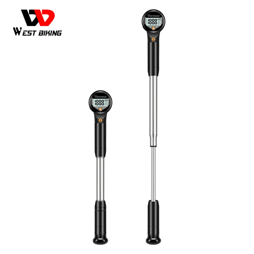 

WEST BIKING 320PSI Насос высокого давления для передней вилки с цифровым манометром для задней подвески вилки Велосипедный воздушный ударный насос