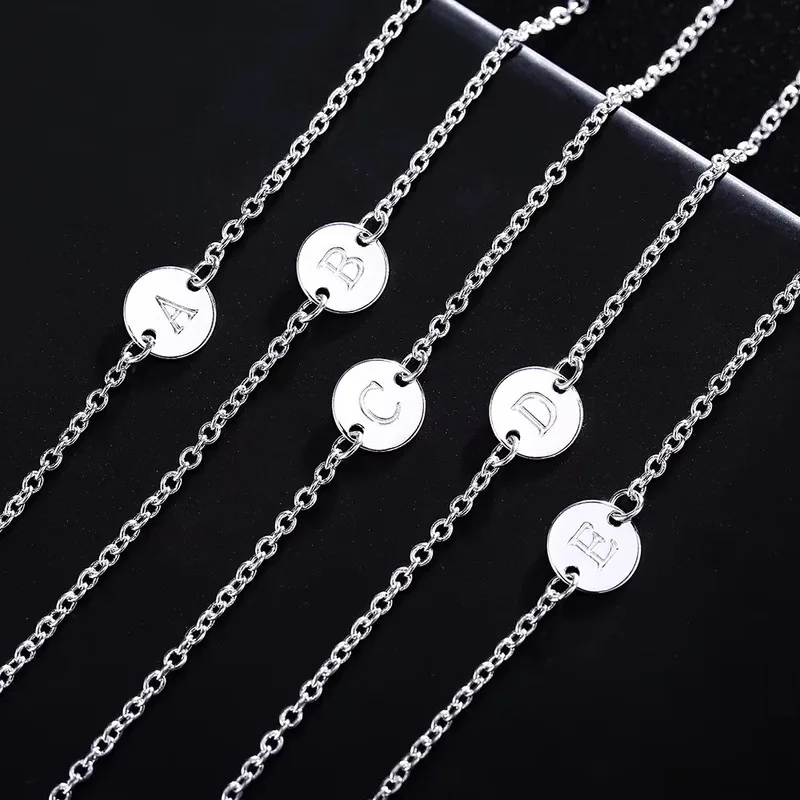 

New trend 925 sterling Silver 25 letter cards Chain Bracelets for Women Fashion wedding Party fine Jewelry Christmas Gifts