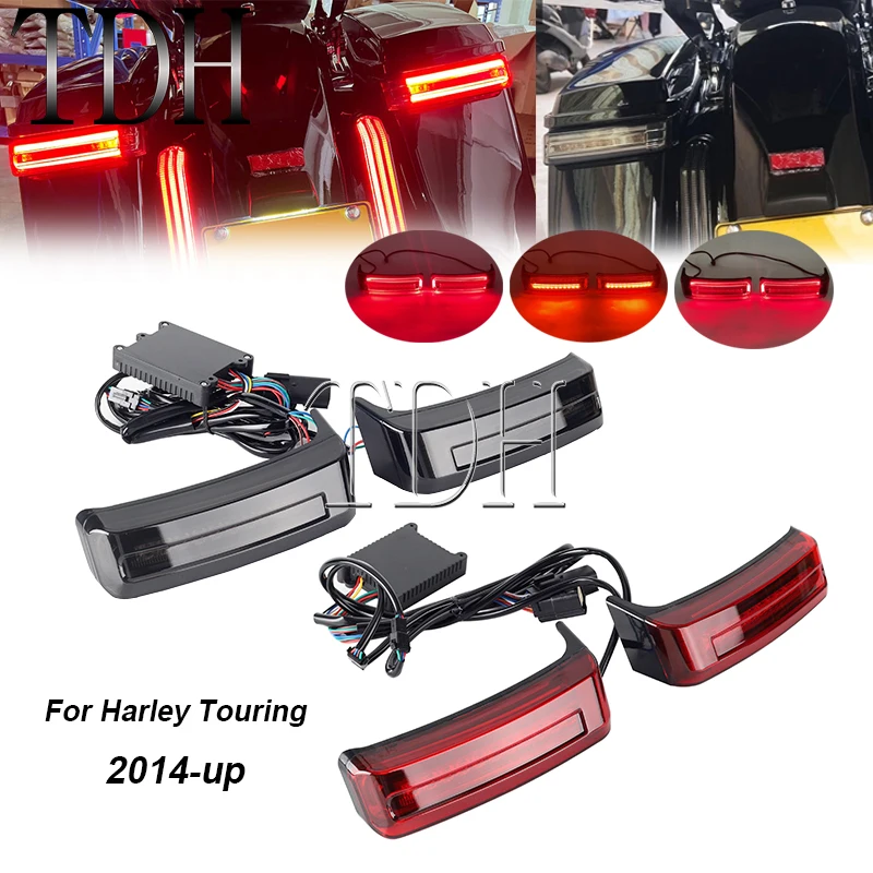 

Rear LED Saddlebag Running Brake Turn Signals Light For Harley Touring 14-22 FLHT FLHR FLHXS CVO Road King Street Electra Glide