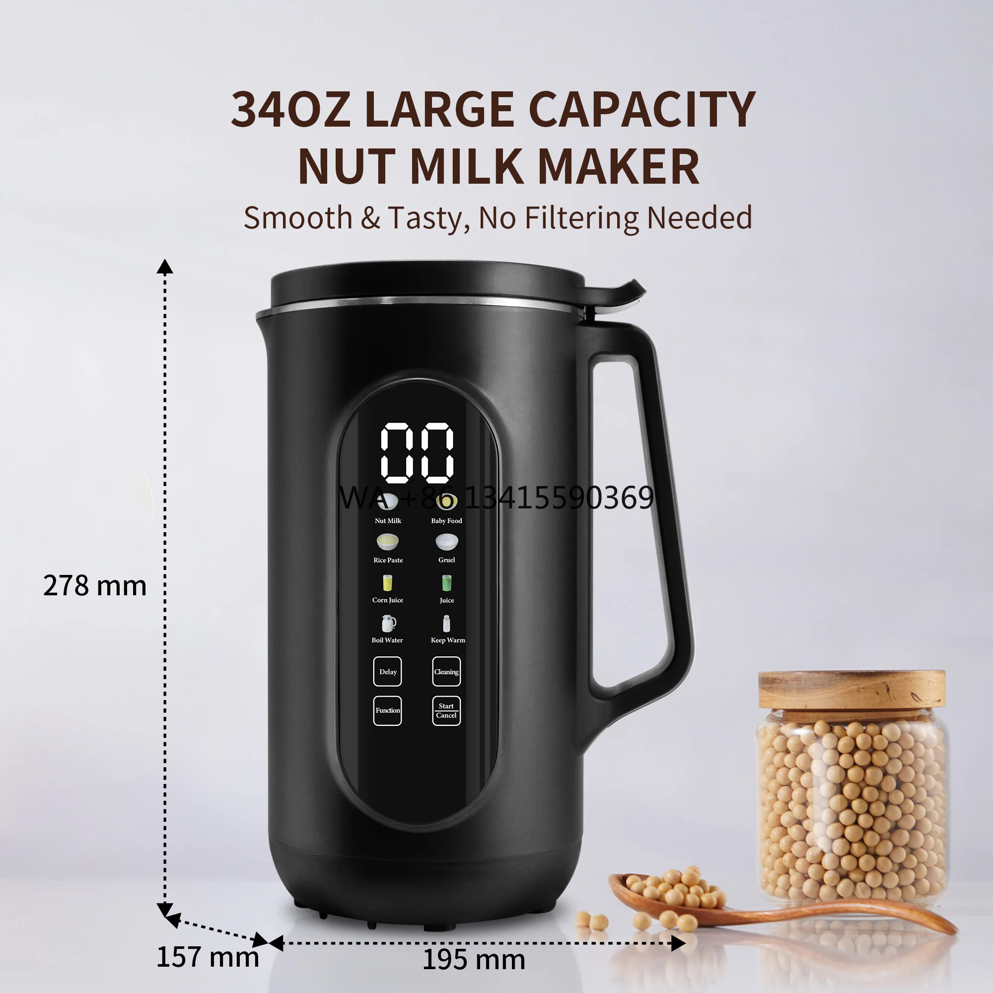 

Macchiato Hot Chocolate Automatic Almond Milk Machine for Homemade Plant-Based Oat Soy Yogurt Milk Machine