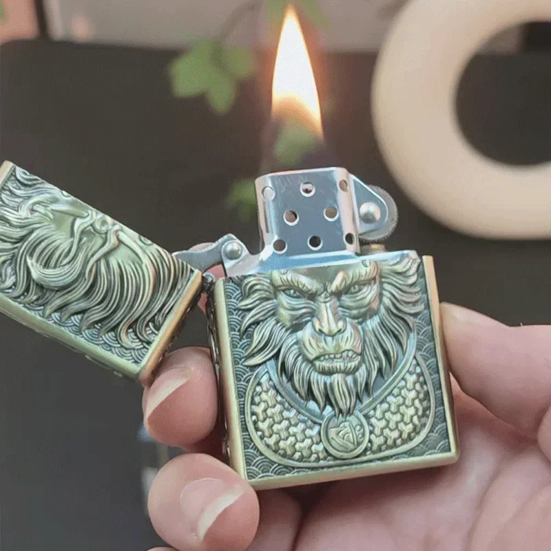 Zoro Saint Armor Thickened  Lighter 3D Stereoscopic Double Sided Relief Retro Personalized Windproof Lighters  for Men - Image 3
