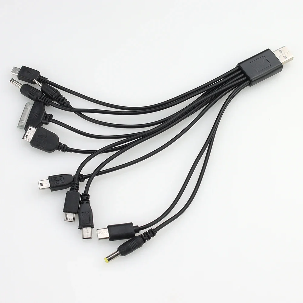 100pcs 20cm 10 in 1 USB Cable Multifunction Multi-Port Phone Charger Cord Wire