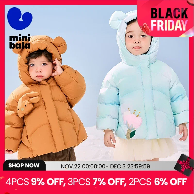 Mini Bala Down Jacket for Boys and Girls 2024 Winter New Product Cute Doll Baby Warm Down Jacket.