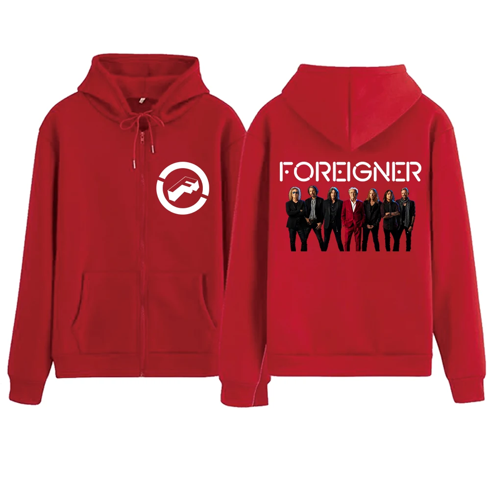 Foreigner Tour 2024 Zipper Hoodie Harajuku Pullover Tops Sweatshirt Streetwear Fans Gift