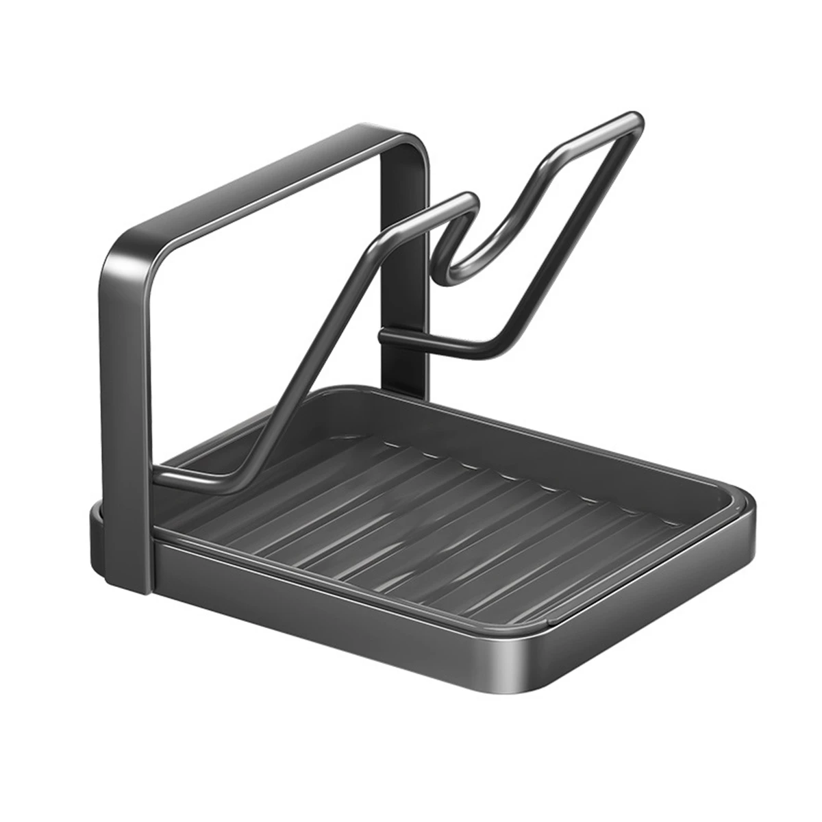 For Kitchen Countertop Pot Lid Holder with Spoon Rest for Organizing Cooking Utensils and Lids in a Compact and Functional Way