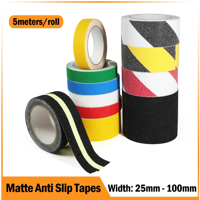 5m/roll Matte Anti Slip Floor Tapes PVC/PET Waterproof And Wear-resistant For Ground Bathroom Stairs Non-slip Sticker Strips