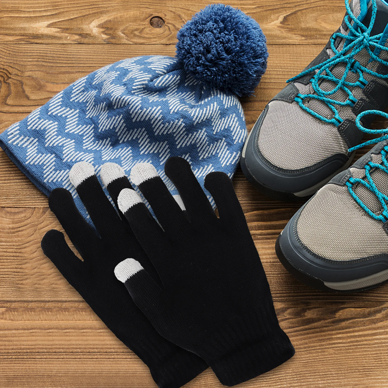 

2 Pairs USB Touch Screen Heating Gloves Knitted Heated for Men Rechargable Nitrylon Electric with Heater Mitts Work