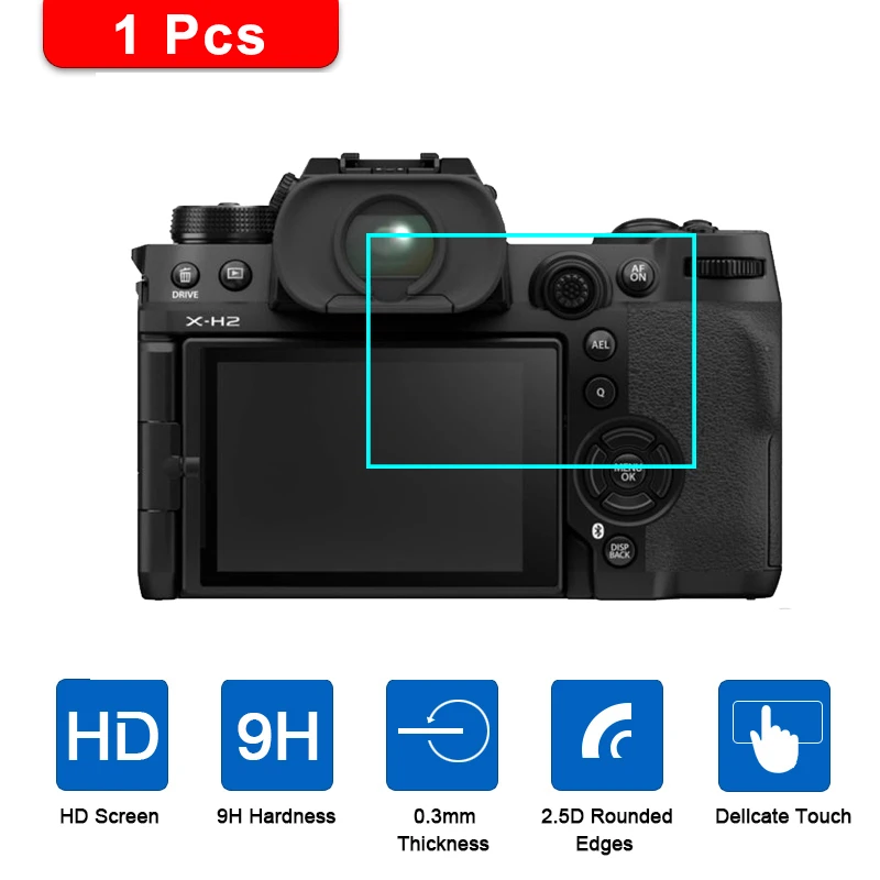 1PCS Camera Tempered Glass For FUJI X-H2 X-H2S X-H1 Xh2 Xh1 Xh2s Screen Protector  HD Clear LCD Protective Film Glass Cover