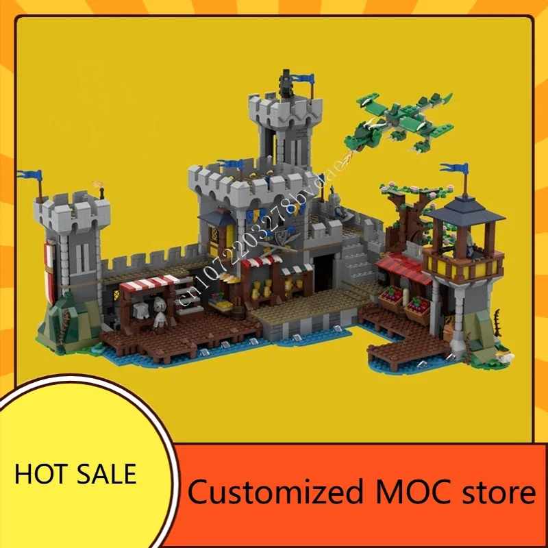 

2255 шт. Сокол, морской рынок, MOC Streetview, праздничная архитектура, головоломки, креативная сборка, игрушки на день рождения, Рождество, подарки