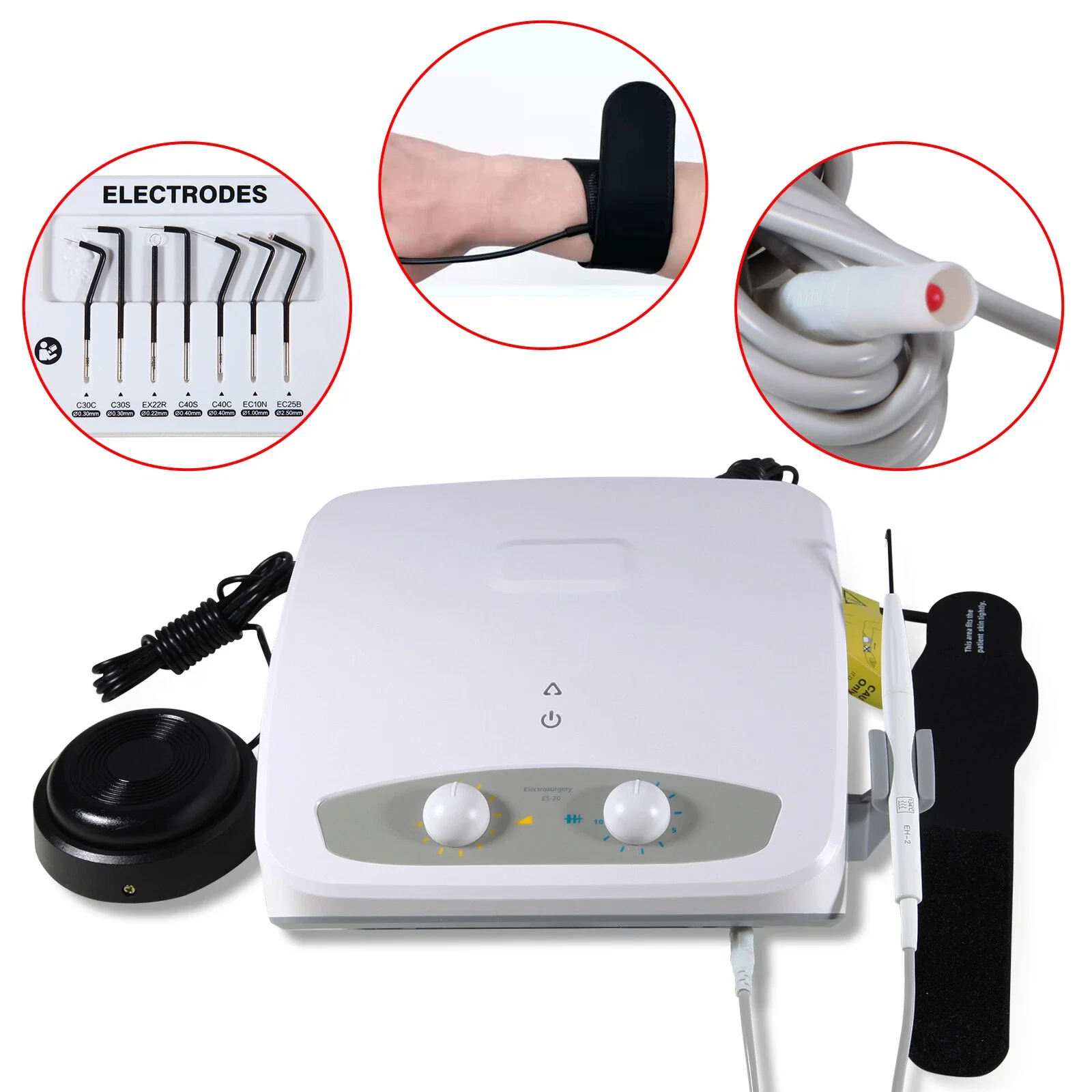 2025 New Dental Electro Electrosurgery Unit Machine High Frequency Electric 7 Knife Electrodes