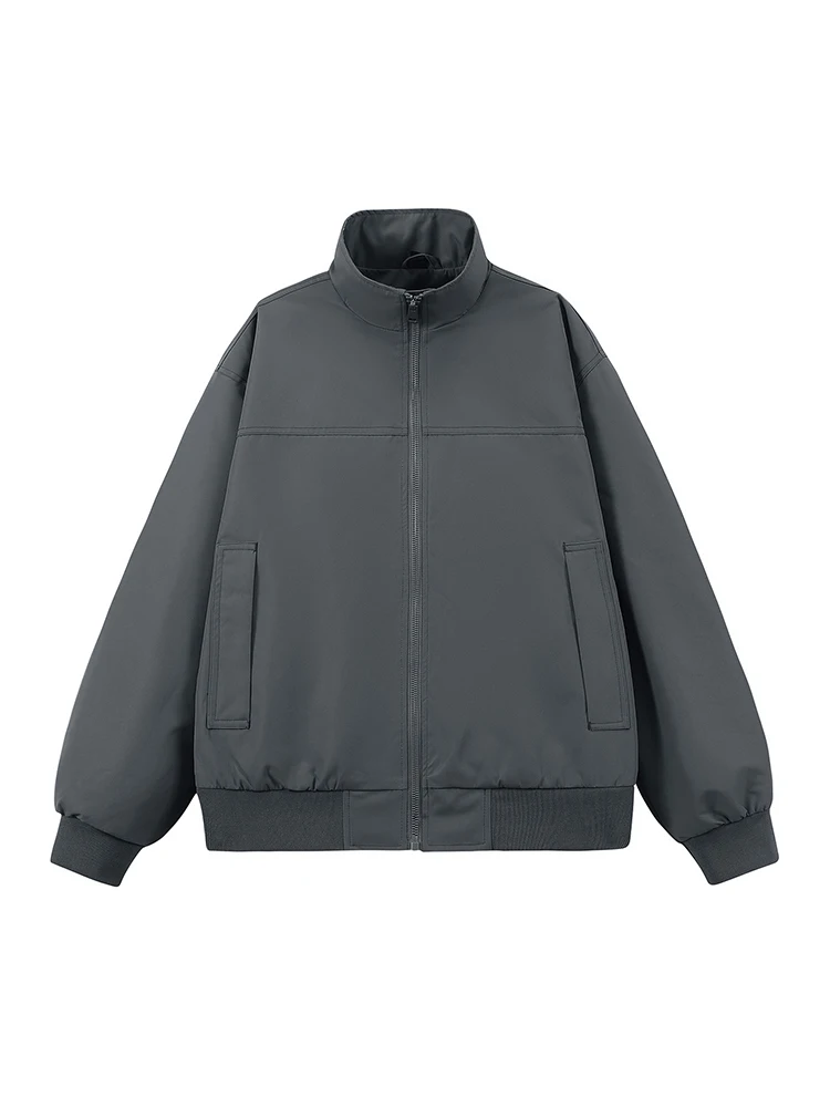 

Новая мужская повседневная куртка осенней коллекции 2025 года: молодежная верхняя одежда из полиэстера с воротником-стойкой, приталенного кроя, для активного отдыха