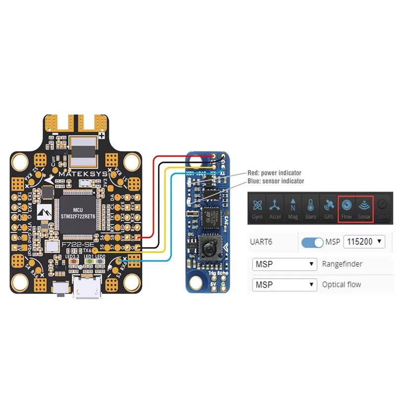 1/2PCS MATEK Mateksys 3901 LOX Sensor Optical Flow/Lidar Sensor Module For FPV RC Racing Freestyle F4 F7 Flight Controller Drone