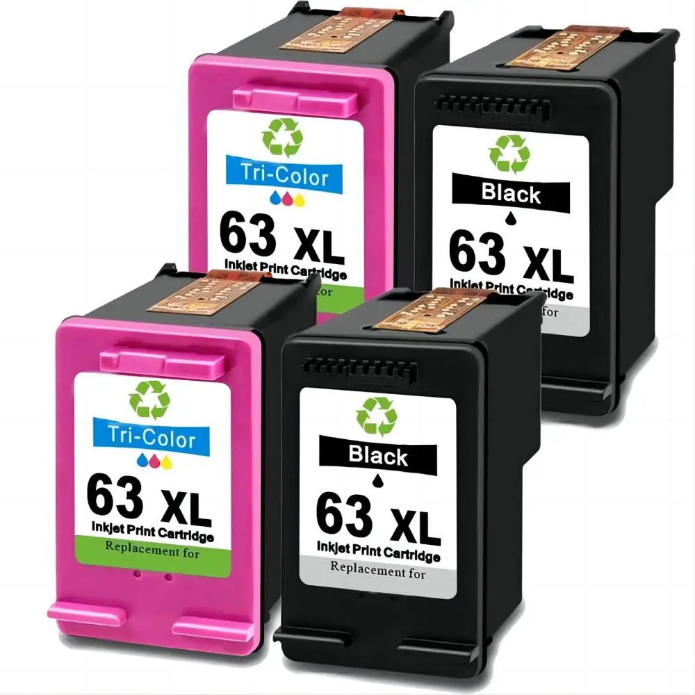 

63XL 63XL 4 pcs Ink Cartridge HP for Office Jet 5220,5230,5232,5252,5255,5258,5264,3830, 3831, 3832, 3833, 3834