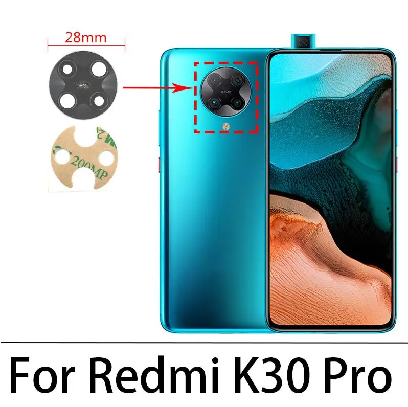 NEW For Xiaomi Redmi 10A 10C 6 6A 7 7A 8 8A 9 9A 9C 9T 10 K30 Pro K40 Back Rear Camera Glass Lens With Ahesive Sticker