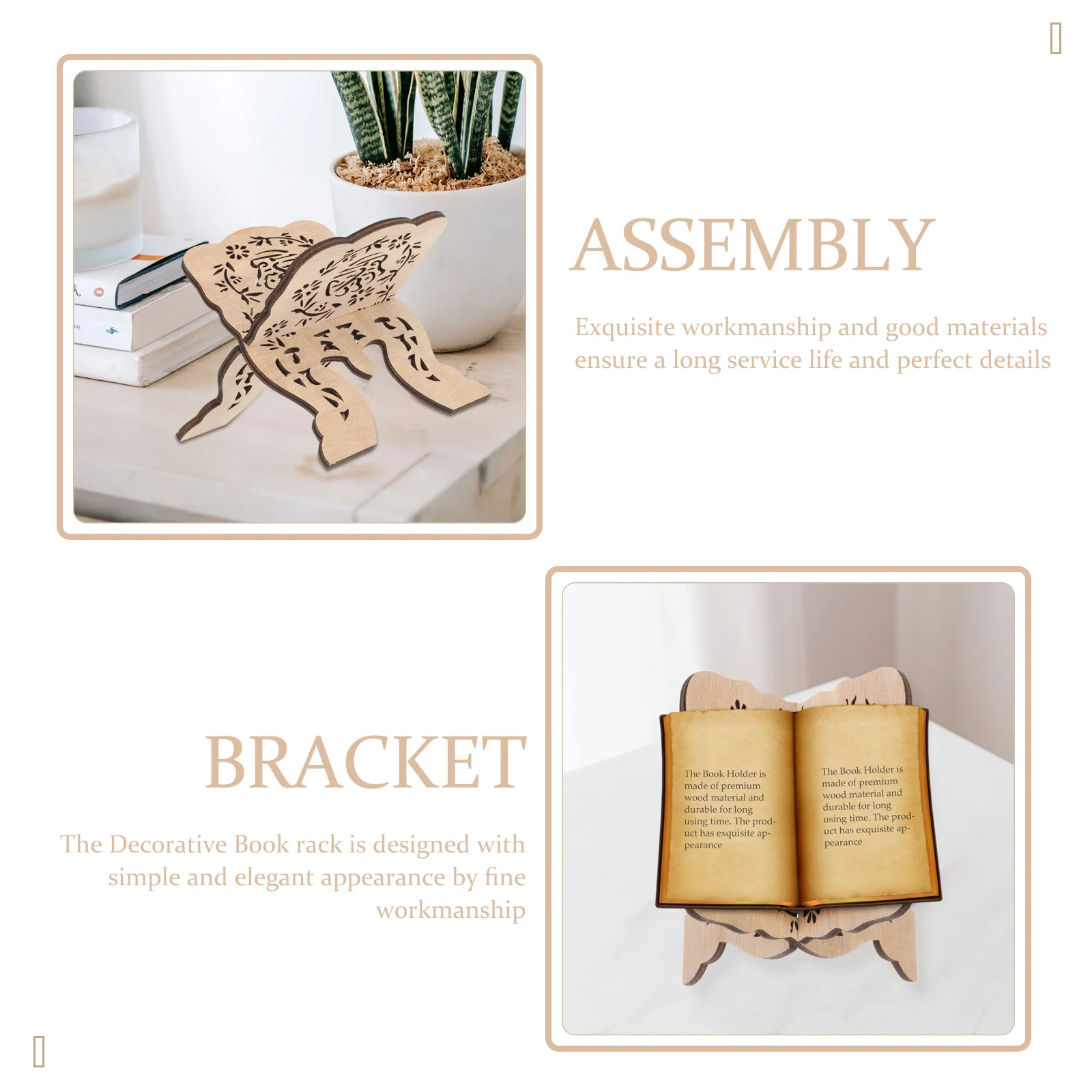 2 Pcs Dining Table Bible Bookshelf Student Magnetic Bookmarks Wooden Cooking Stand