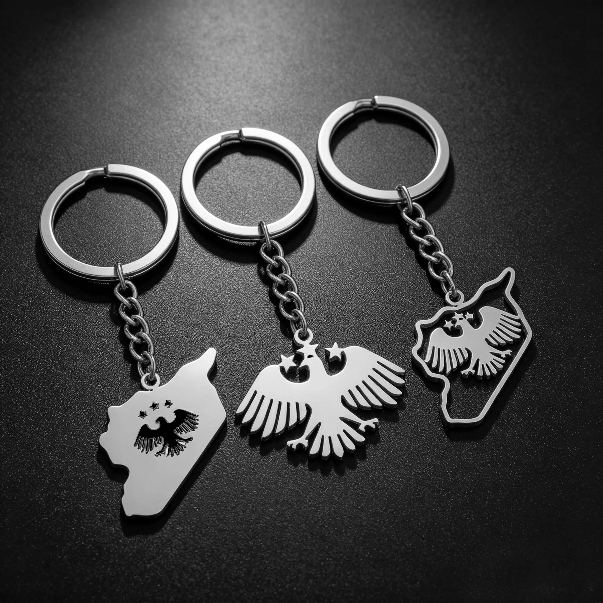 New style stainless steel Syrian eagle pendant keychain - decorative accessory for both men and women, featuring ethnic style, s