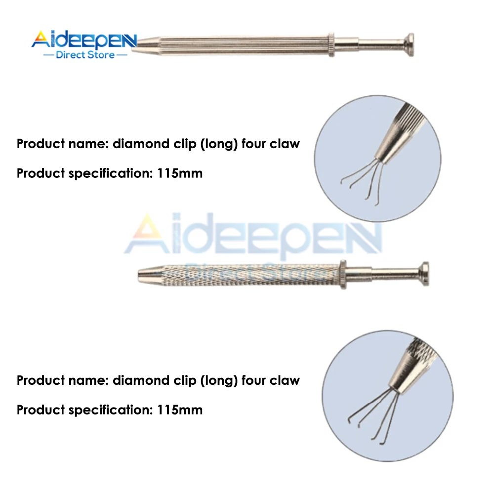 3/4 Artigli Porta Perline Strumento di Pick-up Gemme di Diamanti Porta Puntali Pinzette Catcher Grabber Strumento di Penettura Del Corpo di Alta Precisione
